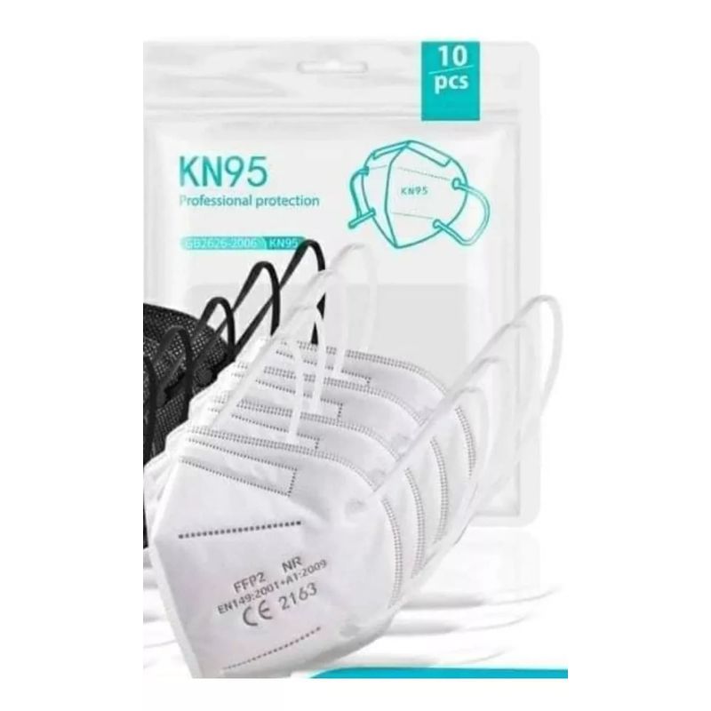 GENERICO - Pack 10 unds mascarillas 5 capas KN95 con certificada para adulto ( blanco )