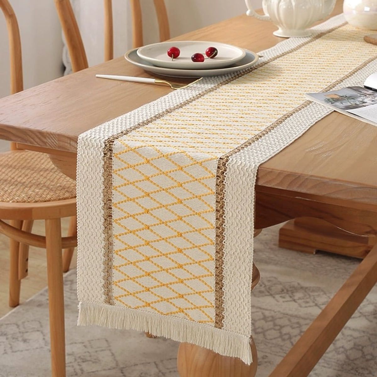 GENERICO - Mantel Camino De Mesa Rectangular Linea 180x30cm A2