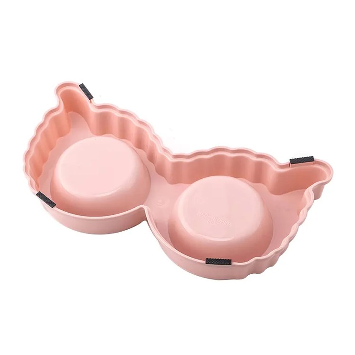 GENERICO - Plato De Plástico Doble Con Pocillos De Acero Inoxidable