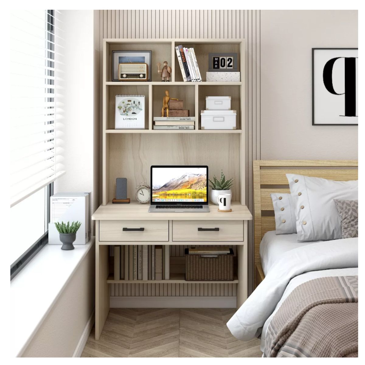 HOMER DESIGN - Escritorio Moderno Con Organizador 80x50x170cm Para Oficina