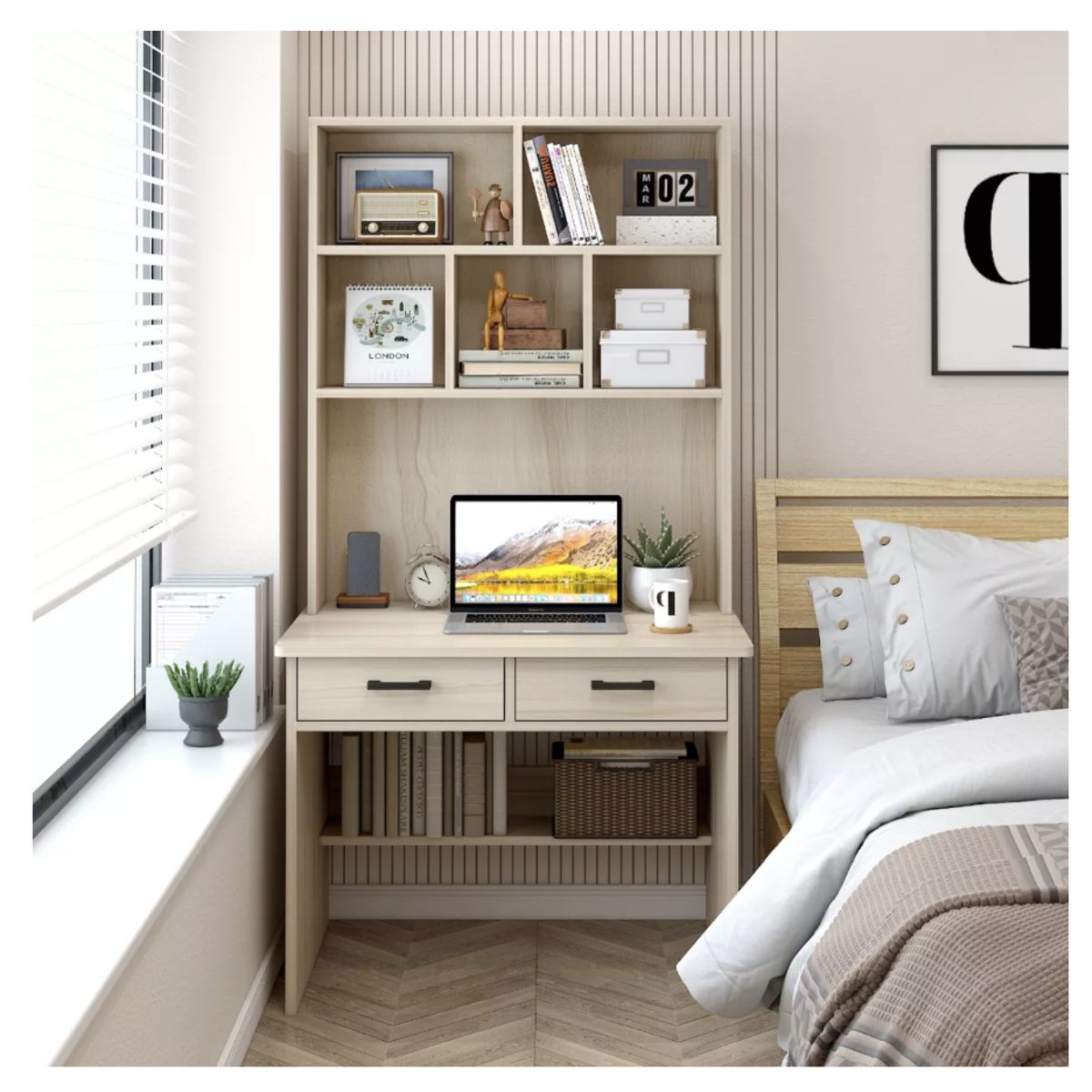 HOMER DESIGN - Escritorio Moderno Con Organizador 80x50x170cm Para Oficina