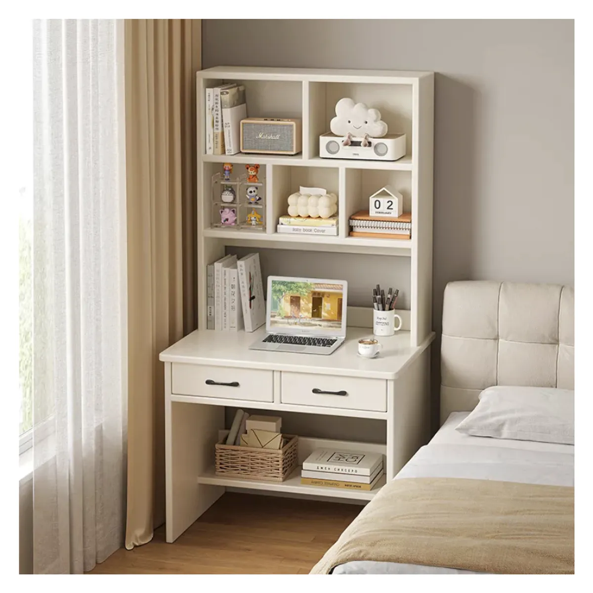 HOMER DESIGN - Escritorio Moderno Con Organizador 80x50x170cm Para Oficina