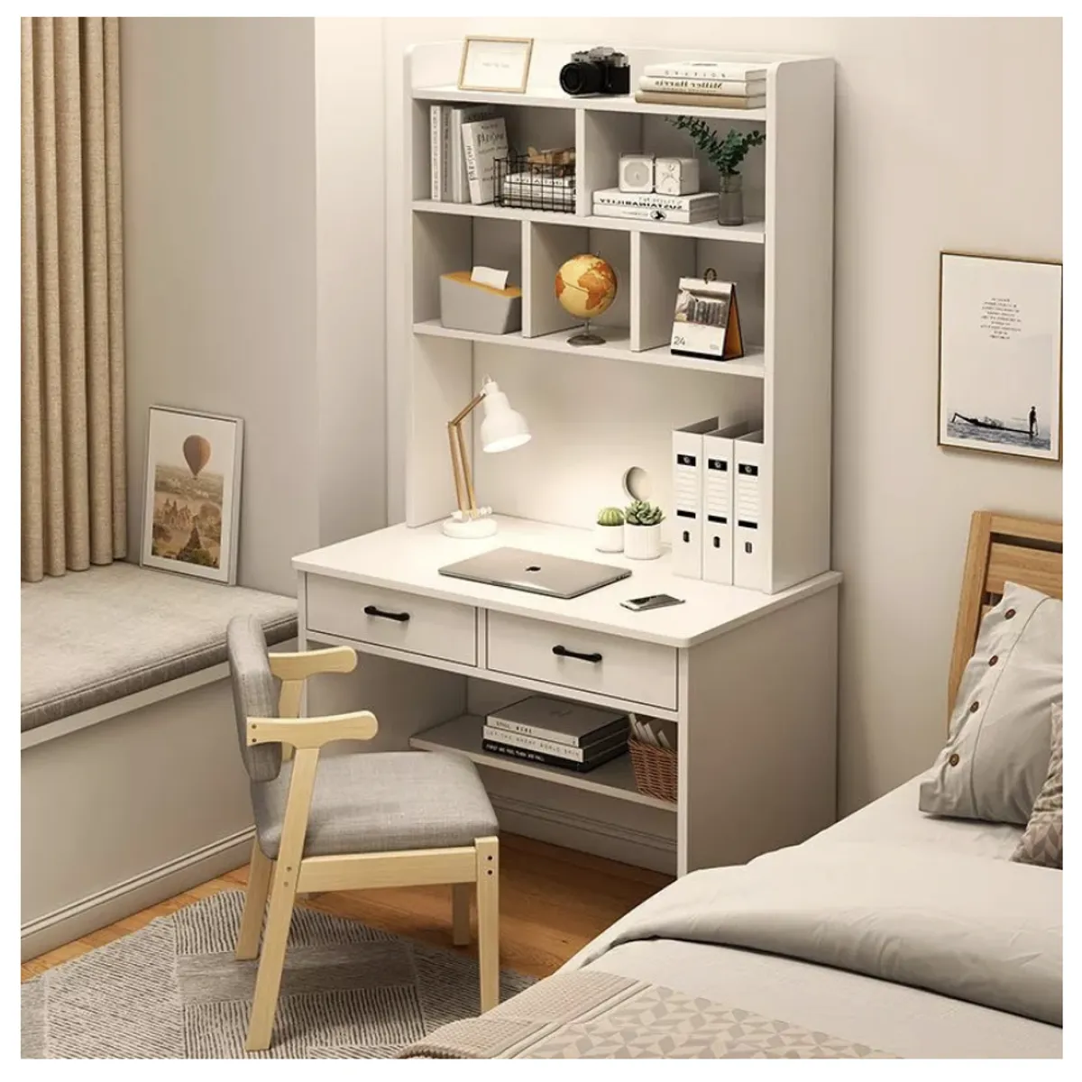 HOMER DESIGN - Escritorio Moderno Con Organizador 80x50x170cm Para Oficina