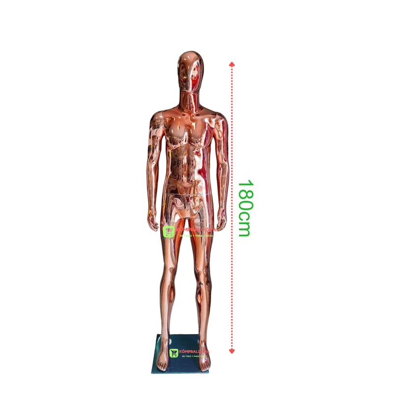 GENERICO - Maniqui Cuerpo Entero Hombre Plastico Metalizado Cobre