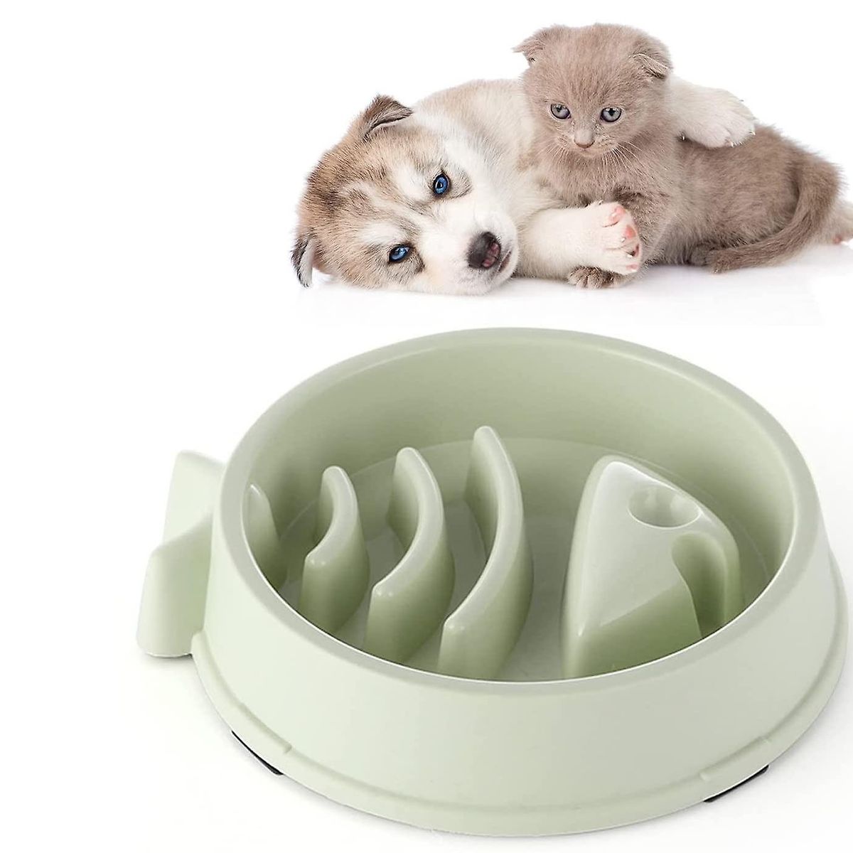 GENERICO - Plato De Alimentación Lenta antiansiedad diseño pescado