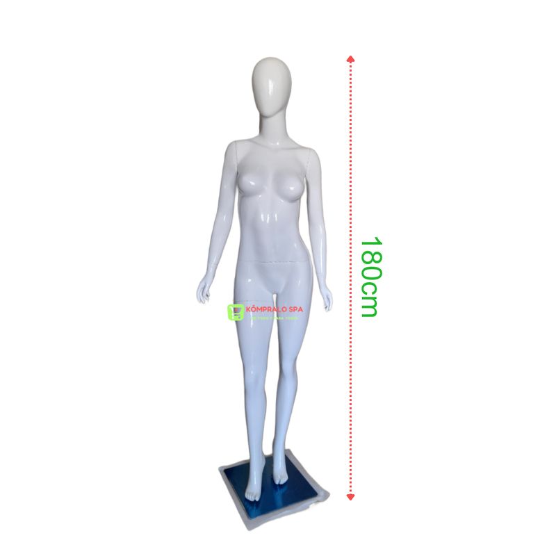 GENERICO - Maniqui Cuerpo Entero Dama Pierna Gruesa fibra Vidrio Blanco
