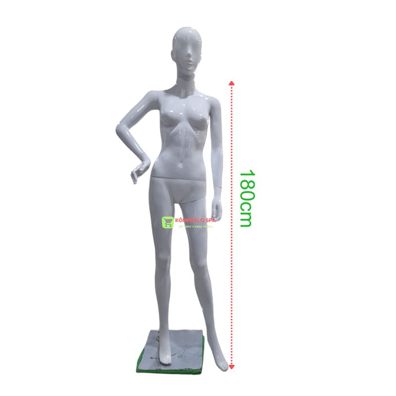 GENERICO - Maniqui Cuerpo Entero Dama fibra Vidrio Blanco