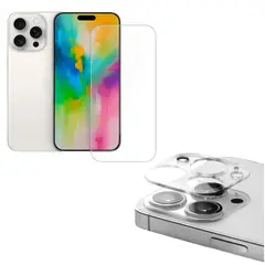 GENERICO - Lamina Mica Completa + Mica Cámara Para iPhone 16 Pro.