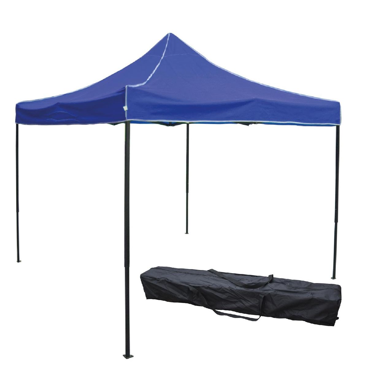 LUMAX - Gazebo Plegable Acero Pared Impermeable 3X3 Azul