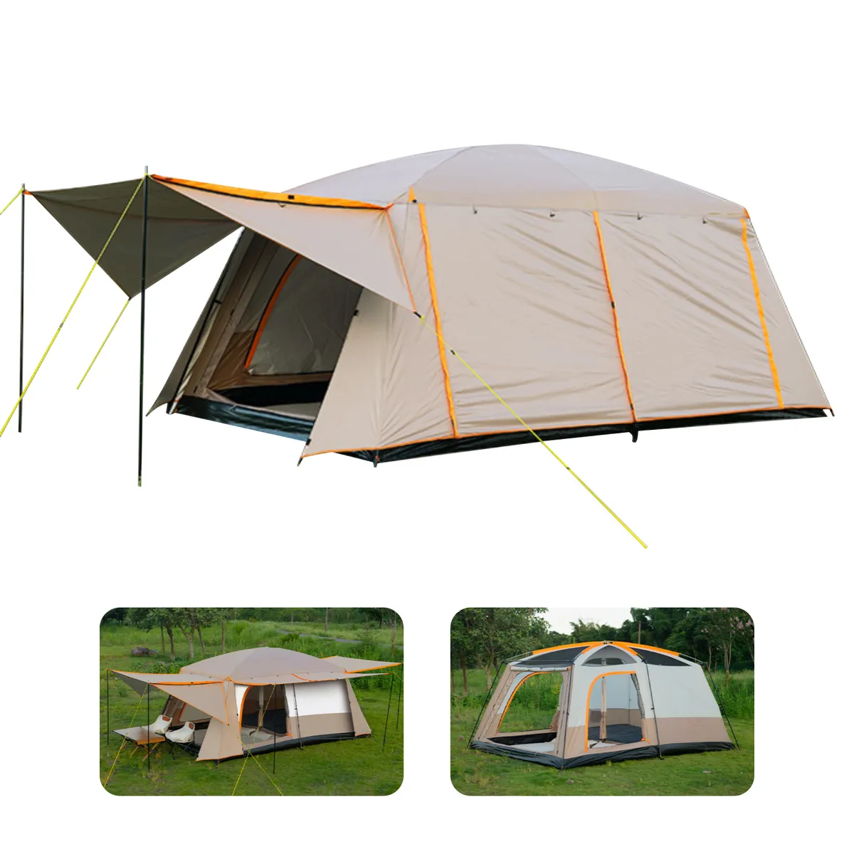 ELEMENT DESIGN - Carpa 10 Personas Impermeable con Doble Capa y Ventilación