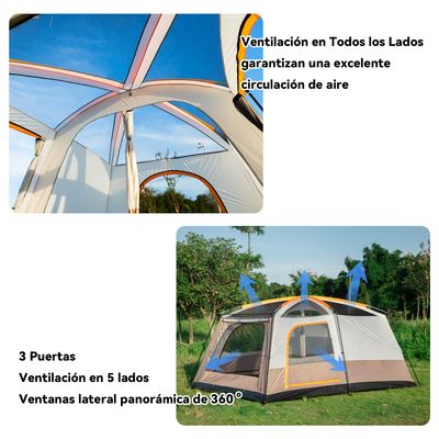 Imagen 2 del producto Carpa 10 Personas Impermeable con Doble Capa y Ventilación