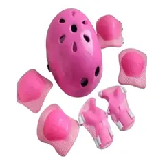 GENERICO - Kit Protección Rosado para Patines Niña Completo