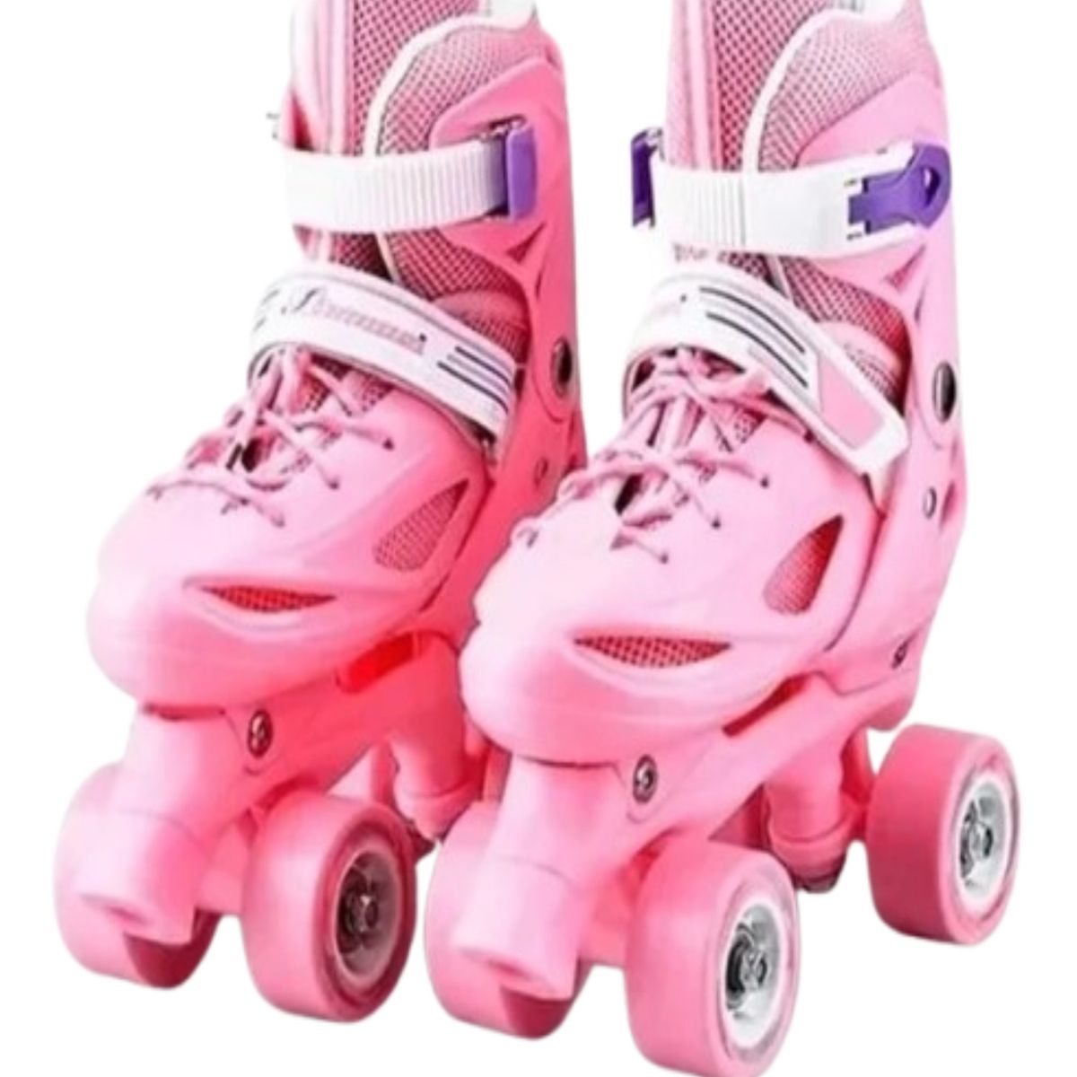 GENERICO - Patines Ajustables 4 Ruedas Niña Rosado Talla M35-38