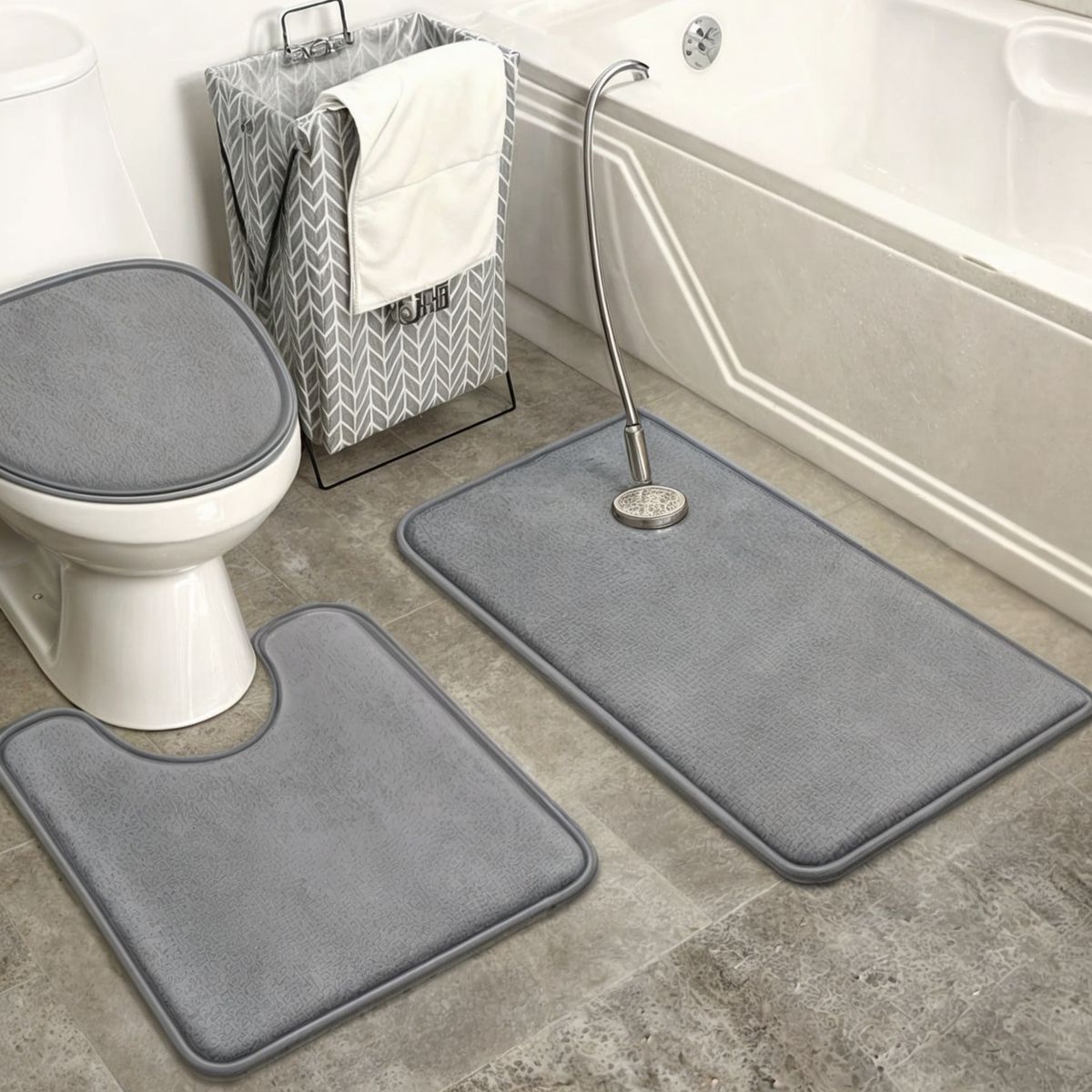GENERICO - set de baño Juego de baño alfombras de baño cubre tapa wc 3en1