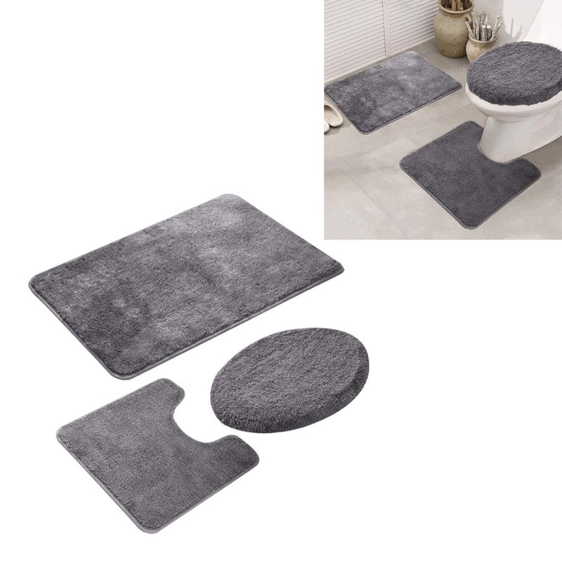 GENERICO - set de baño Juego de baño alfombras de baño cubre tapa wc 3en1