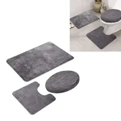 GENERICO - Set de baño Juego de baño alfombras de baño cubre tapa wc 3en1