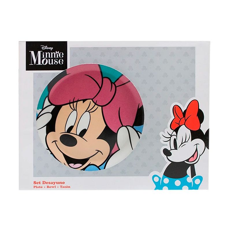 LICENCIAS - Set Desayuno 3 Piezas Disney Ceramica Minnie