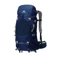 Mochila Senderismo 65L Montañismo Impermeable Azul