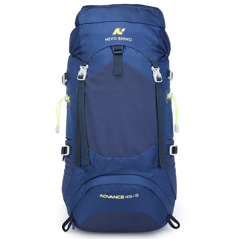 CRUSEC - Mochila Senderismo 65L Montañismo Impermeable Azul