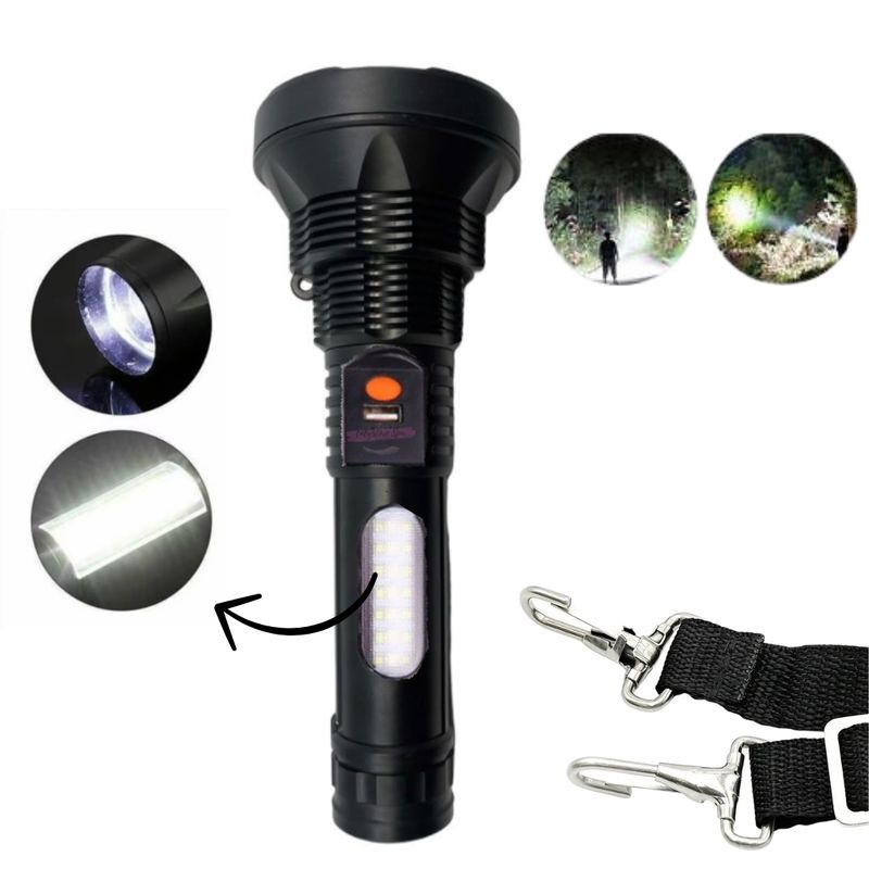 GENERICO - Linterna Led Recargable 4 Niveles De Iluminacion