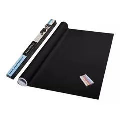 GENERICO - Pizarra Adhesiva Papel Sticker Negro +tizas Colores 45x200cm