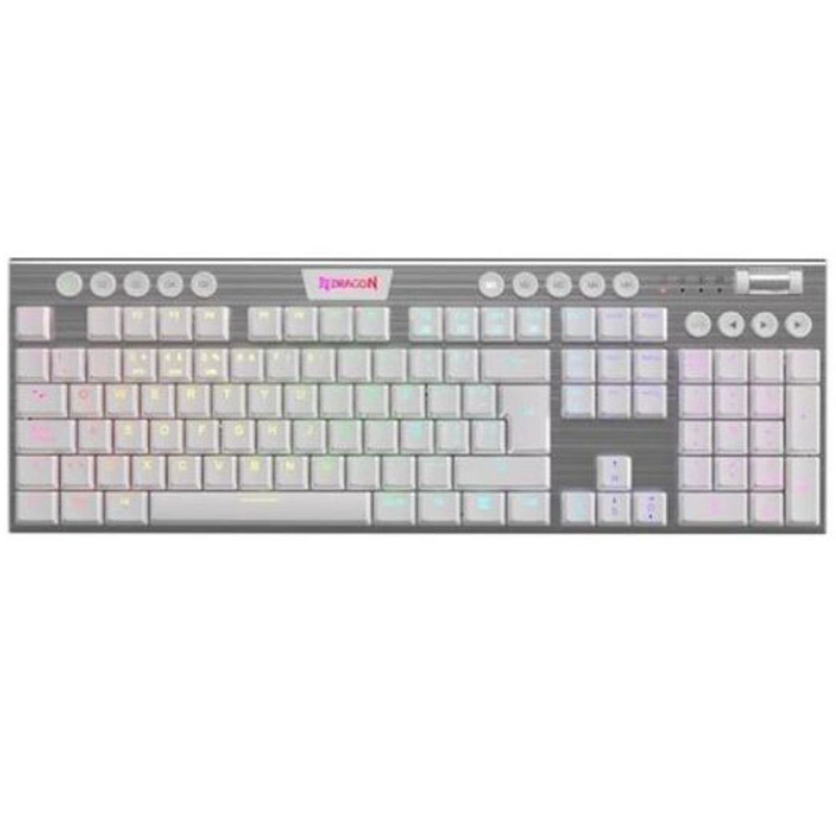 REDRAGON - Teclado Gamer - Redragon Horus K618 - RGB Inalámbrico Red Switch White