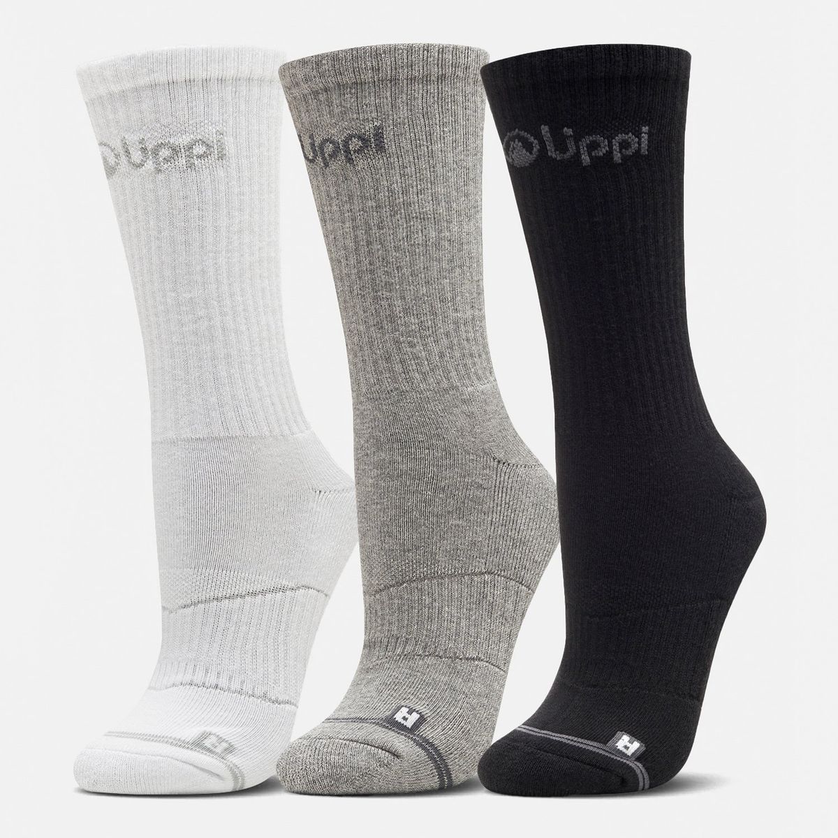 LIPPI - Calcetines Unisex Logo Lippi Pack Long Negro/Blanco/Gris Lippi