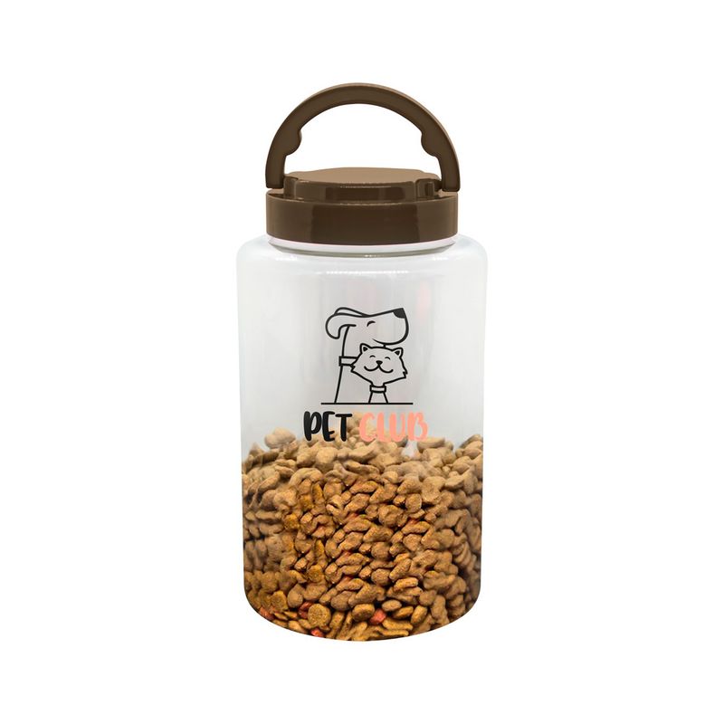 GENERICO - Contenedor Alimento Mascota Pet Club 4 Litros Cafe