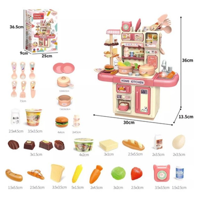 GENERICO - Cocina De Juguete Kitchen 32pcs Juego De Niñas Niños Rosado
