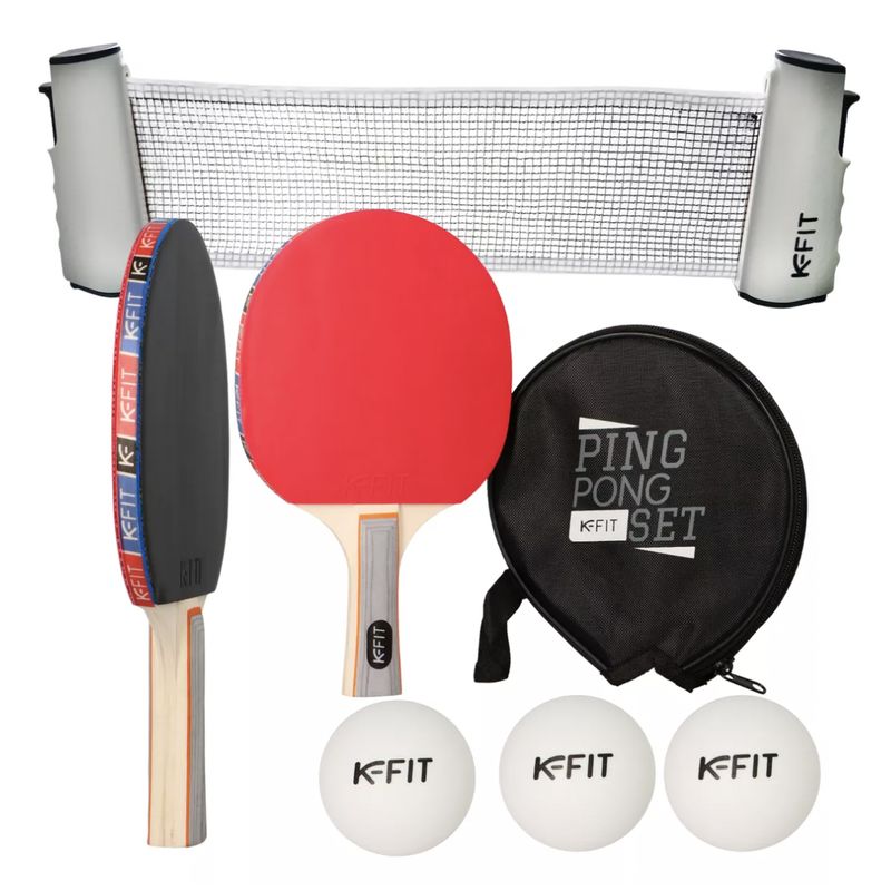K FIT - Set Ping Pong Tenis Mesa 2 Paleta + 3 Pelotas + Malla K-fit