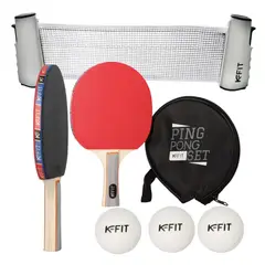 K FIT - Set Ping Pong Tenis Mesa 2 Paleta + 3 Pelotas + Malla K-fit