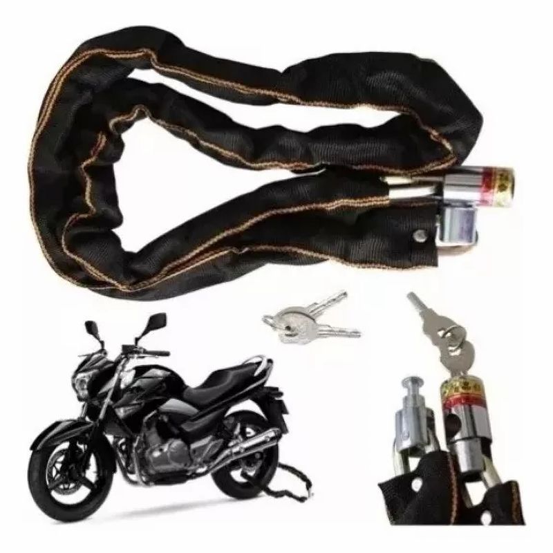 GENERICO - Cadena Candado Antirobo Con Funda Para Moto Bici Scooter 104
