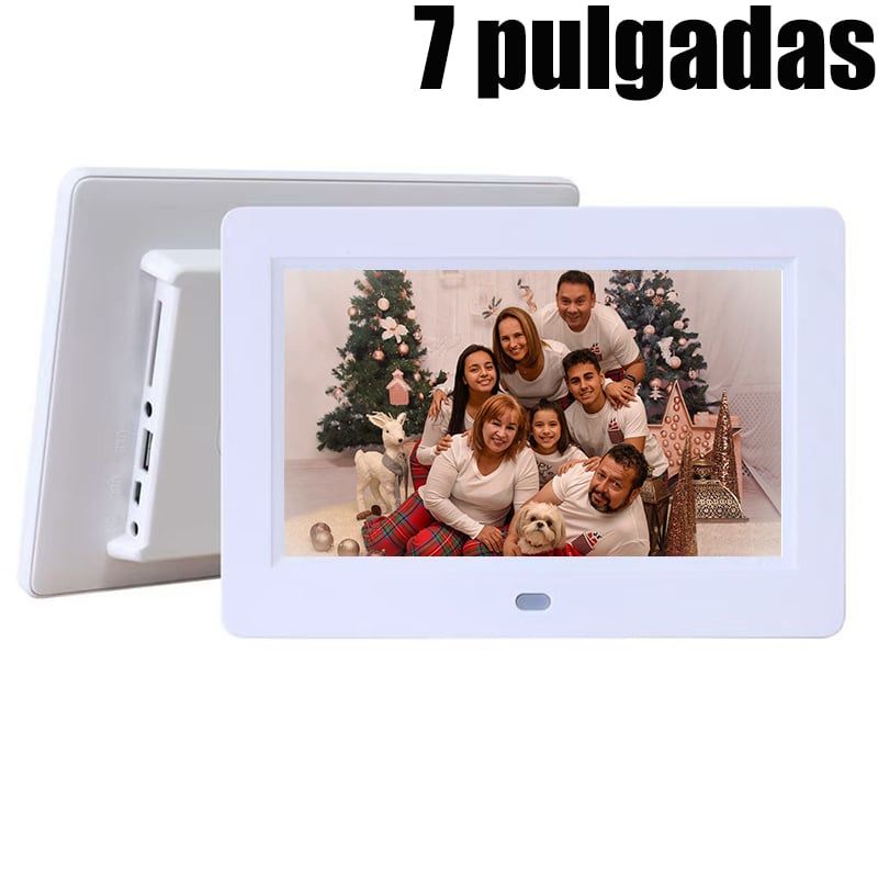 SHARGE - Marcos digitales Multifuncional 7 pulgadas 16GB MP4 Blanco