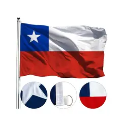 GENERICO - Banderas chilenas 200 X 300 Contorno De Estrella Bordada