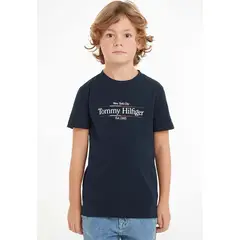 TOMMY HILFIGER - Polera C-Neck Con Logo Icon Azul