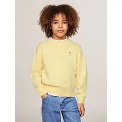 TOMMY HILFIGER - Sweater Con Logo Bordado Essential Amarillo