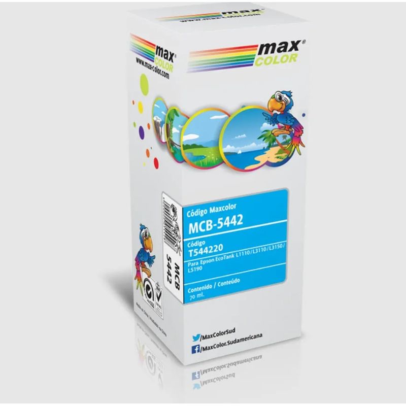 GENERICO - Botella Tinta De Impresora Maxcolor Mcb-5443 Para Epson 70ml azul