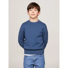 TOMMY HILFIGER - Sweater Con Logo Bordado Essential Azul