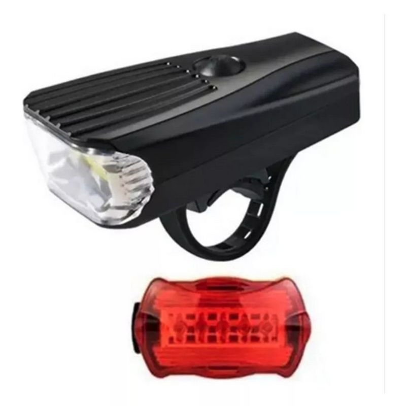 GENERICO - Set Luz Bicicleta Delantera Y Trasera  Cob Y Led