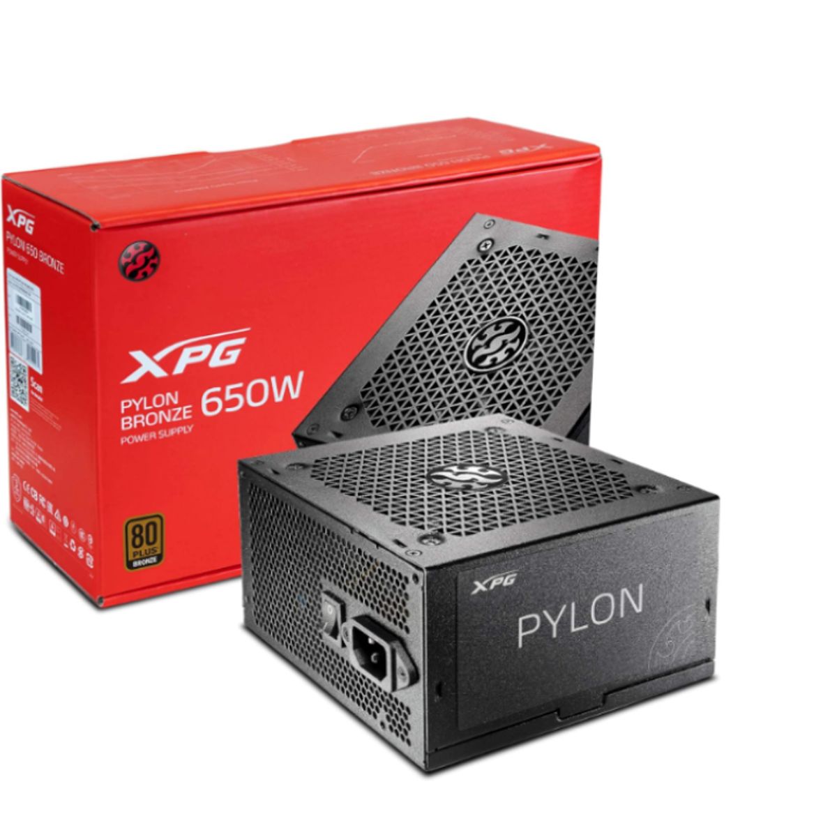 XPG - Fuente de Poder 650W - XPG PYLON 650B - 80 Plus Bronze - ATX - Black