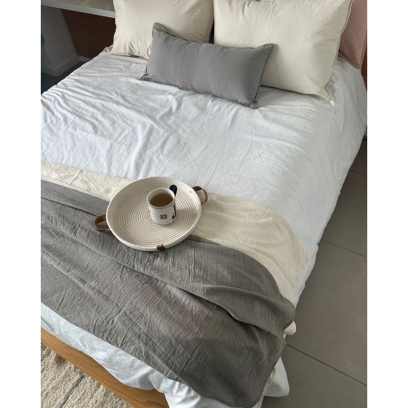 GENERICO - Funda De Plumón Twin + 1 Funda 70x50 Tusor100% algodon Off White