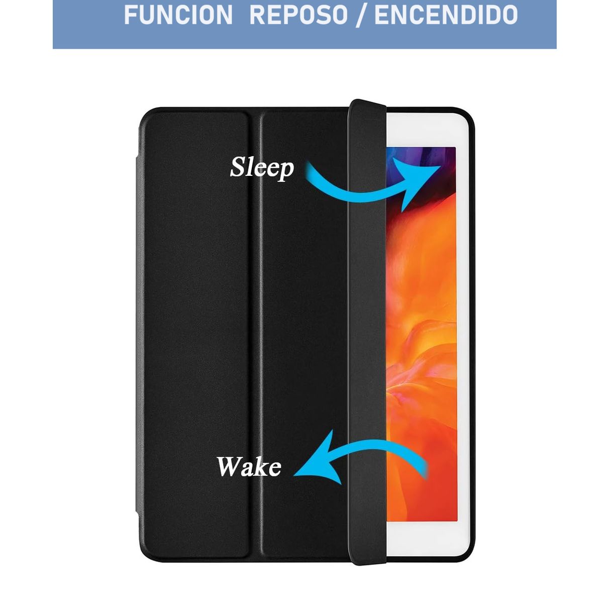 GENERICO - Carcasa Smart cover para Ipad mini 6 + ranura lápiz / Negro