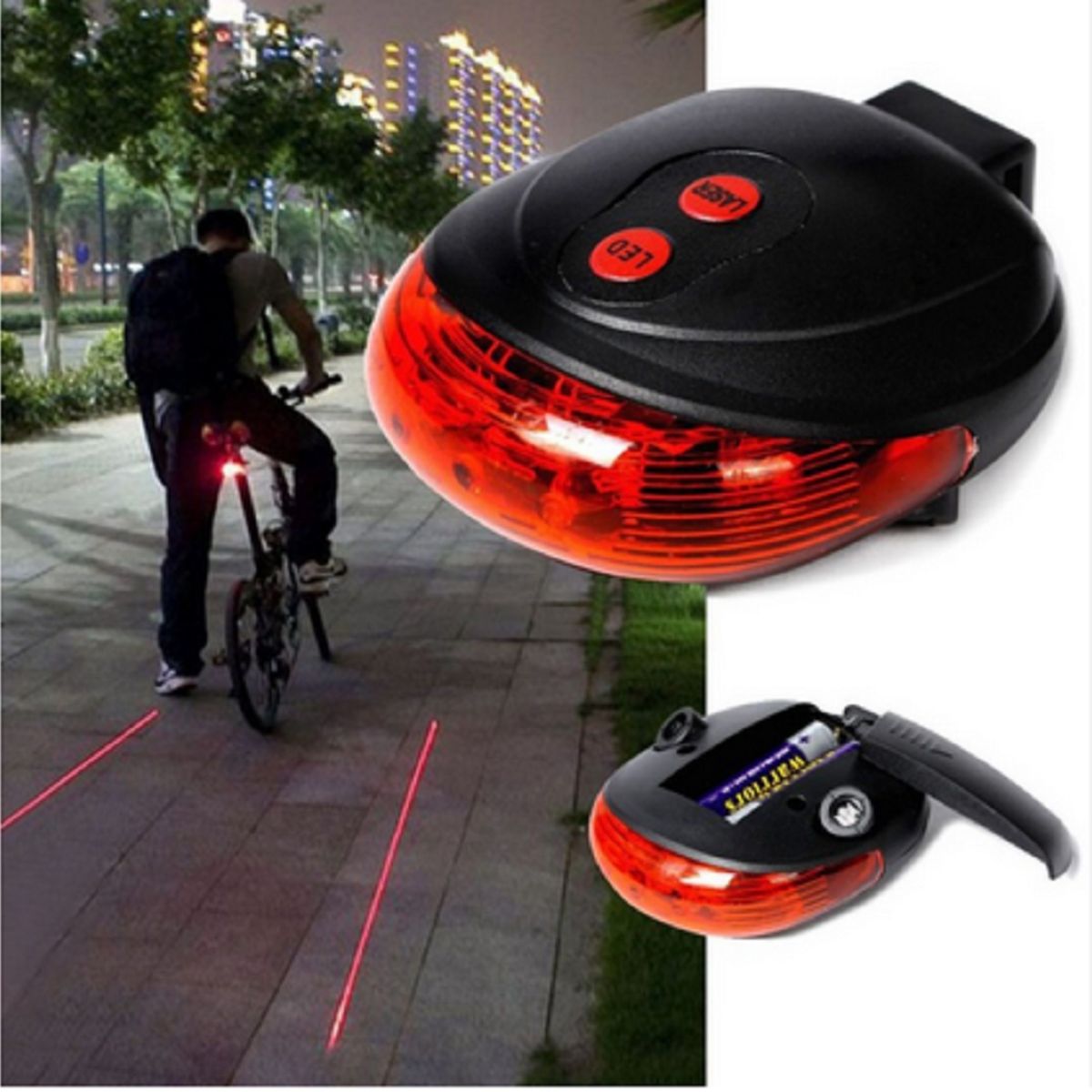 GENERICO - Set 2 luz laser marcador camino bicicleta