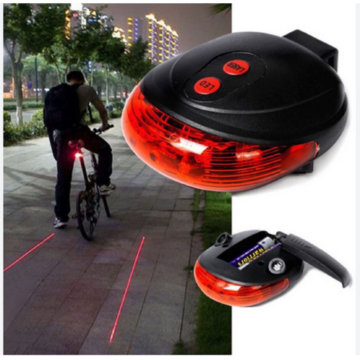 GENERICO - Set 2 luz laser marcador camino bicicleta