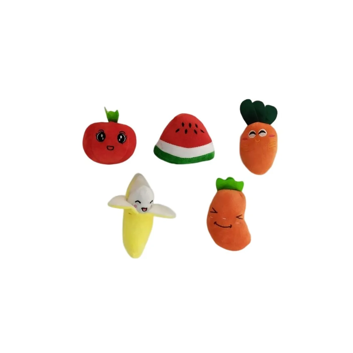 GENERICO - 5 Peluches Para Mascotas, Perro, Gatos De Frutas Y Verduras