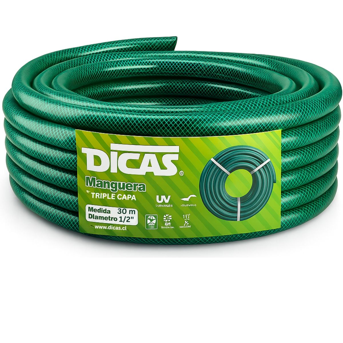DICAS - Manguera Jardin Con Malla 1/2 Pulgada 30 Metros Dicas