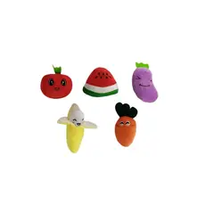 GENERICO - 5 Peluches Para Mascotas, Perro, Gatos De Frutas Y Verduras