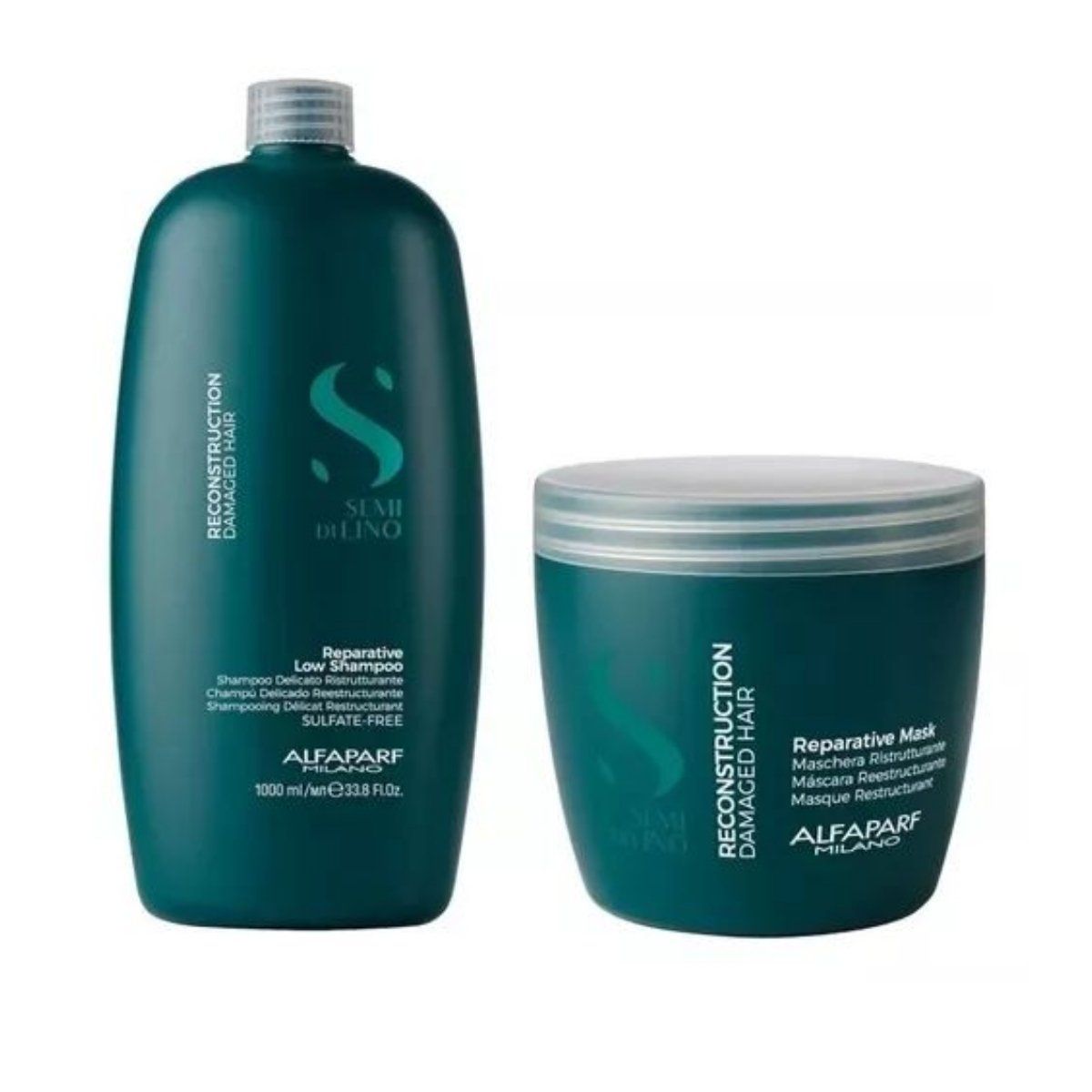 ALFAPARF MILANO - Pack Shampoo Y Máscara Reparative Semi Di Lino Alfaparf 1l