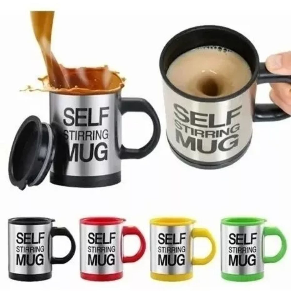 GENERICO - Tazón Self Stirring Mug + Revolvedor Automático Eléctrico Xl