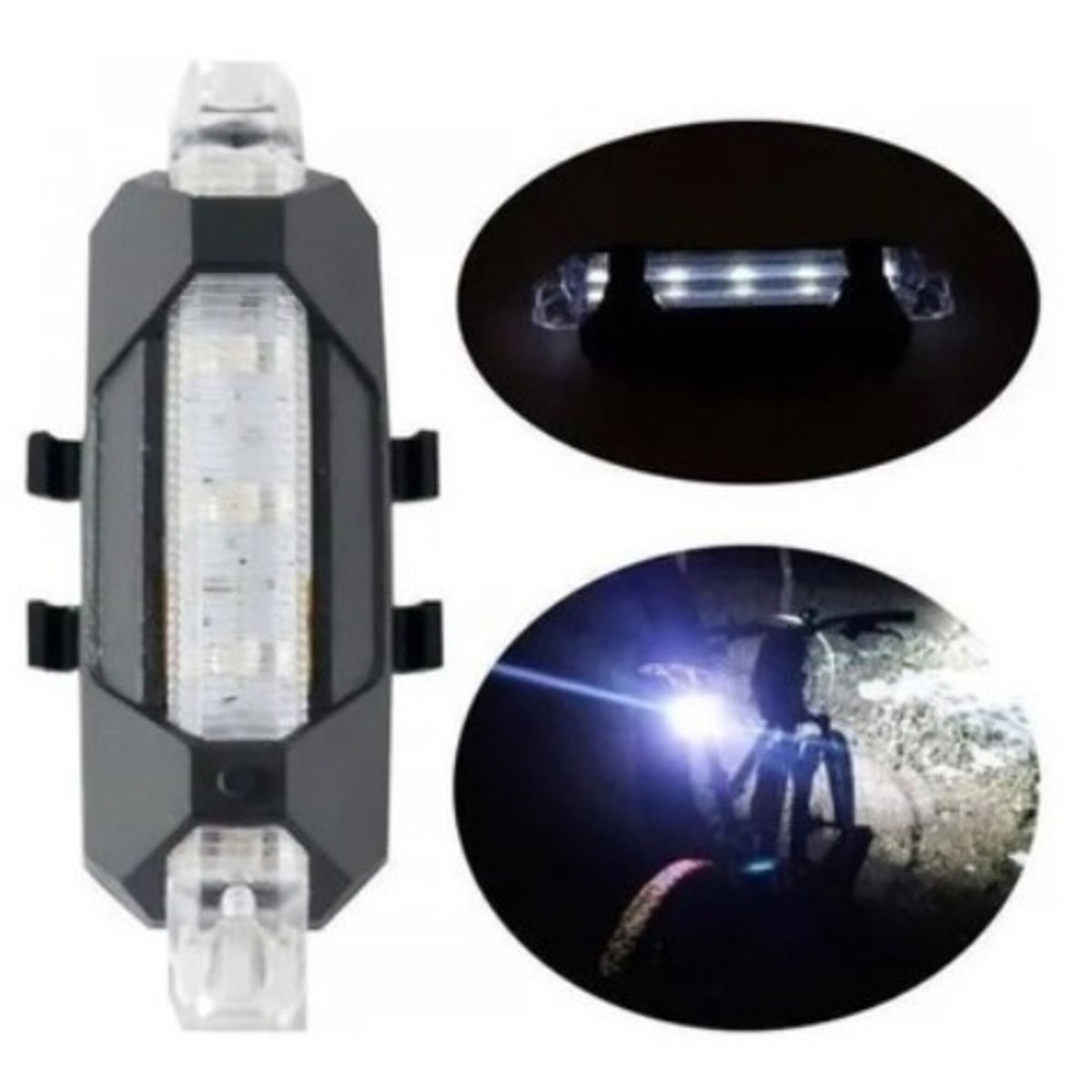 GENERICO - Luz led delantera recargable Bicicleta usb Blanca